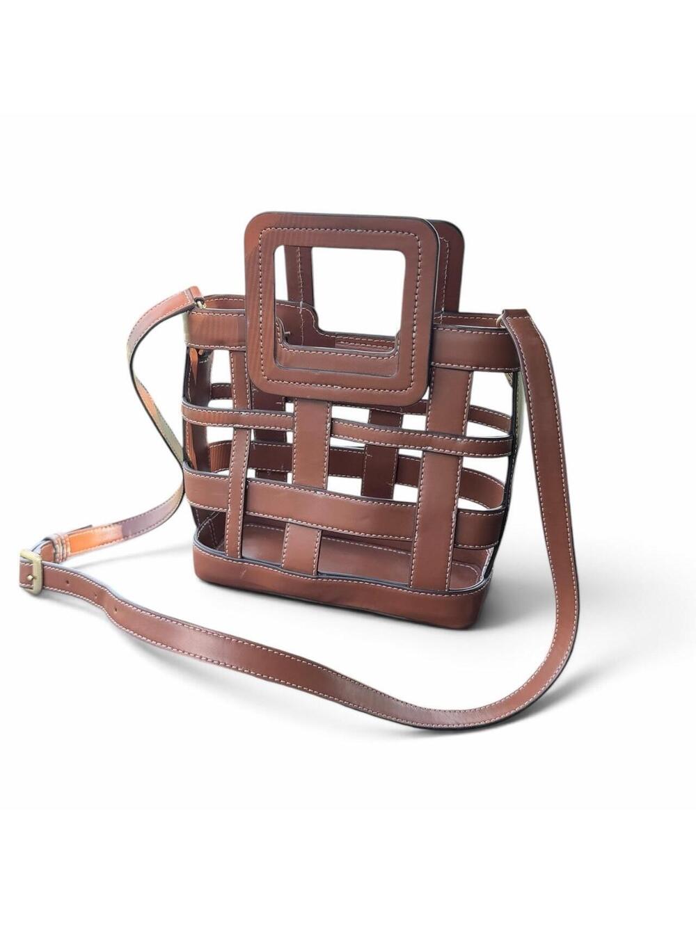 STAUD Brown Mini Plaid Shirley Bag — Retail $500